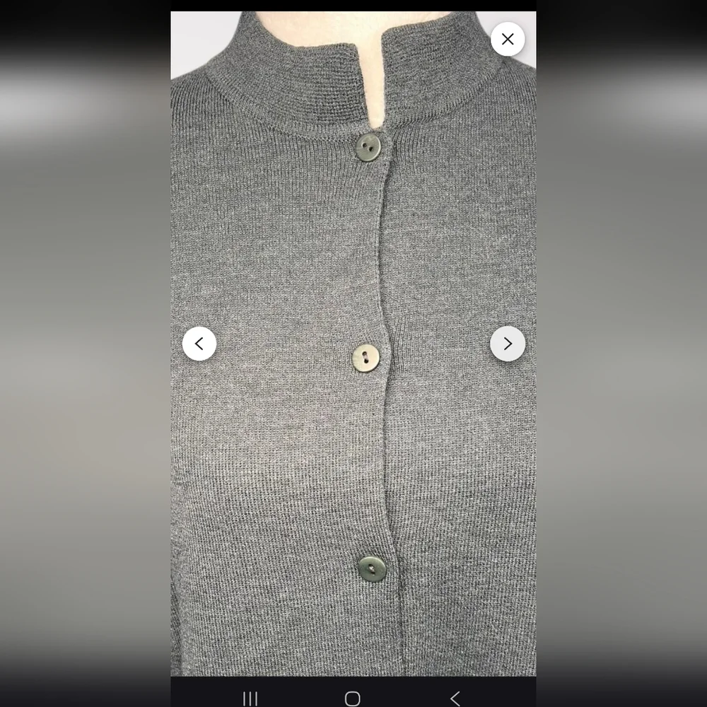 Eileen Fisher Wool Italian Yarn Wool Long Button Front Gray Cardigan Size 1X●